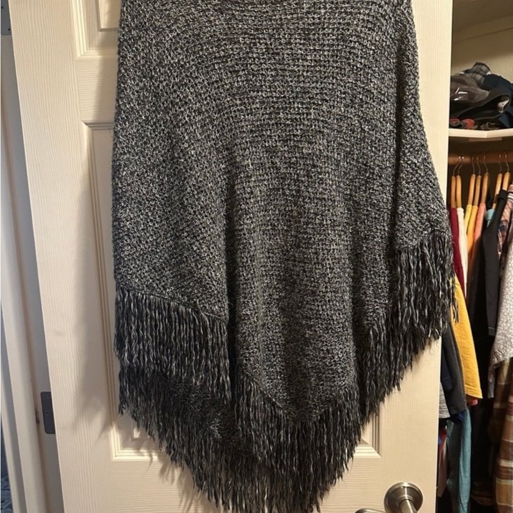 Mossimo Supply Co. Charcoal Fringed Poncho
